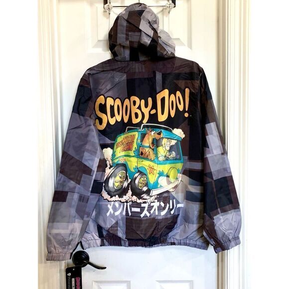 MEMBERS ONLY -M Sz M - NWT Scooby Doo & Shaggy Full-Zip Hooded Windbreaker/Black - Picture 4 of 16
